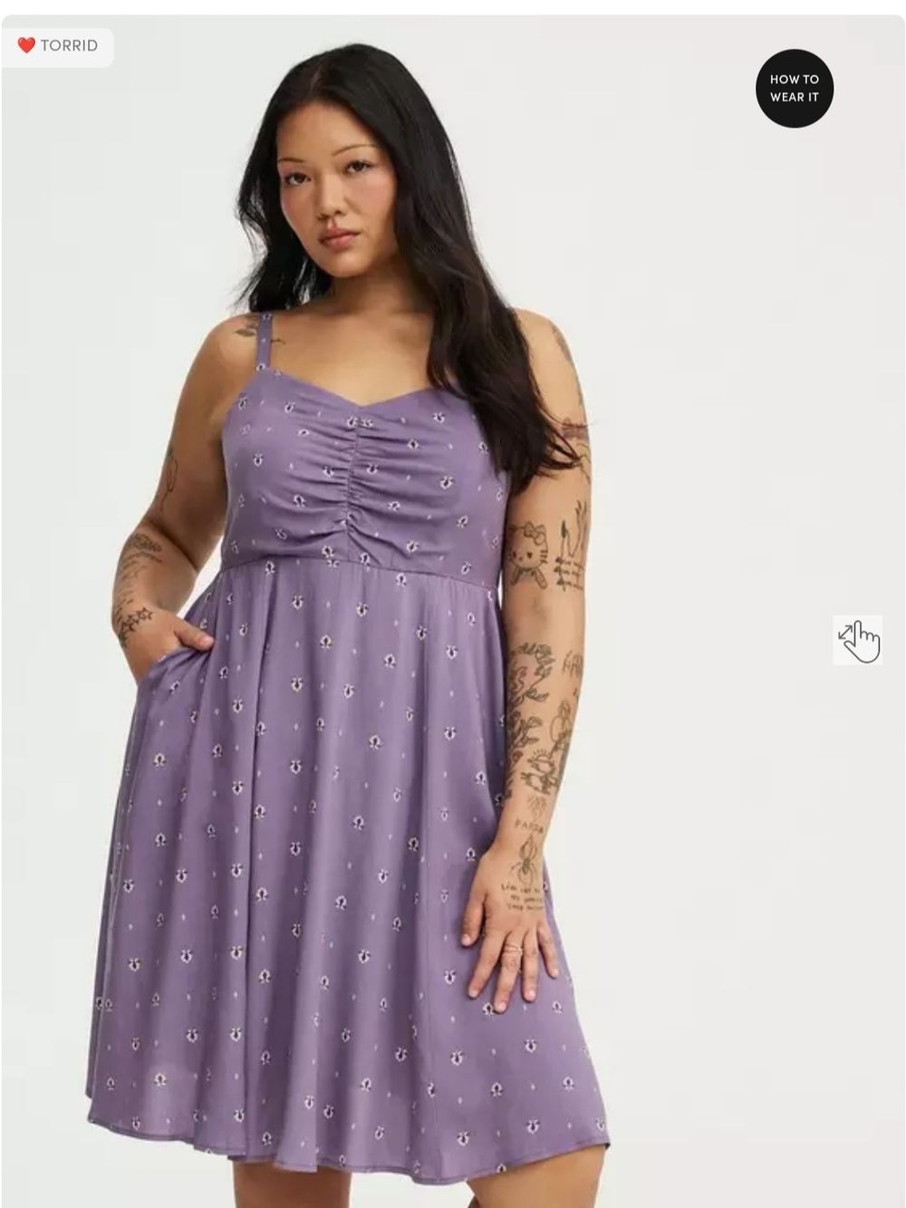 torrid Lavender Floral Mini Challis Skater Dress